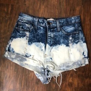 High waist jean shorts